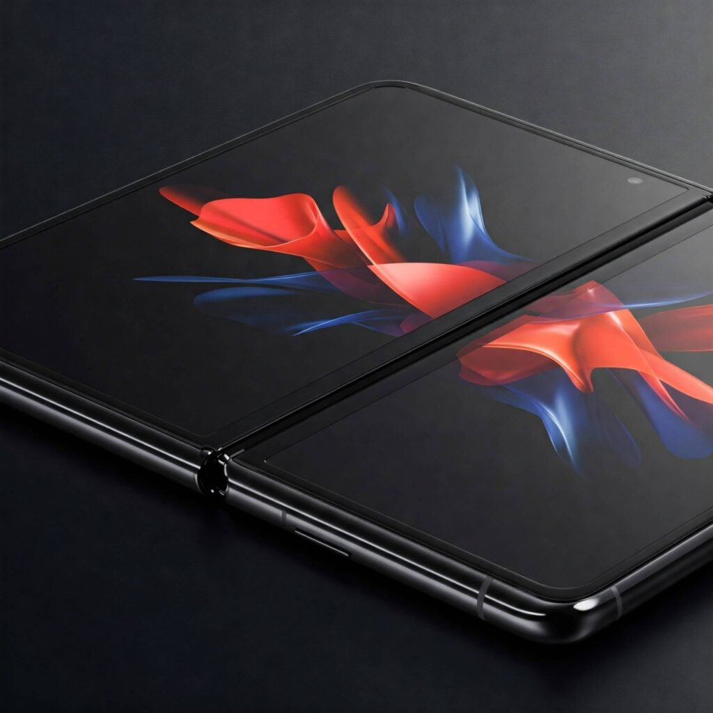 Z Fold5 unfolded display, seamless screen, vibrant colors