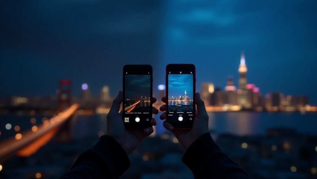 Night Mode Phone vs Regular: Cityscape at Night