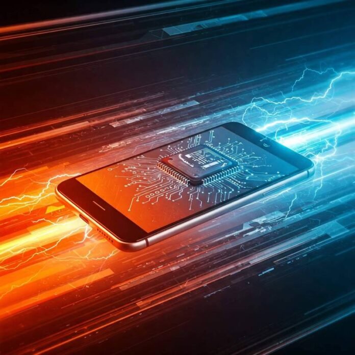 High-speed processor in futuristic smartphone High-speed processor in futuristic smartphone
