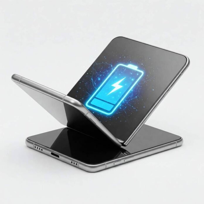 Foldable phone with large display. Foldable phone with large display.