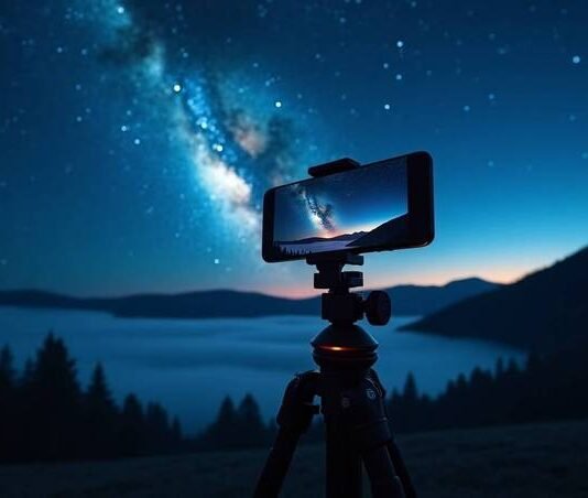 Best Camera Phones for Stargazing – No DSLR Needed smartphone capturing the Milky Way