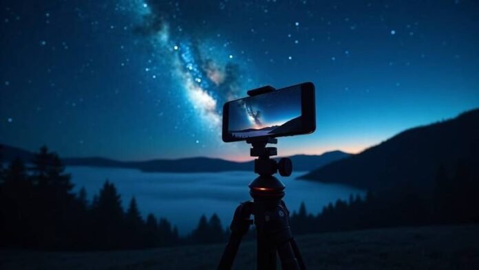 smartphone capturing the Milky Way smartphone capturing the Milky Way