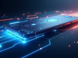 High-Performance Android Phones: Dominate the Competition in 2024 Futuristic high-performance Android phone with glowing circuits.